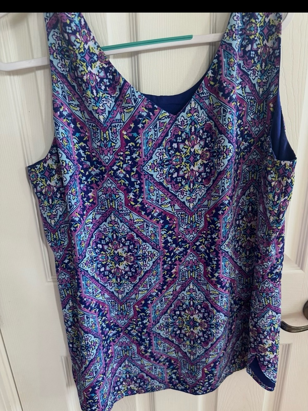 Chico's Blue & Purple Tile-Print Tank blouse